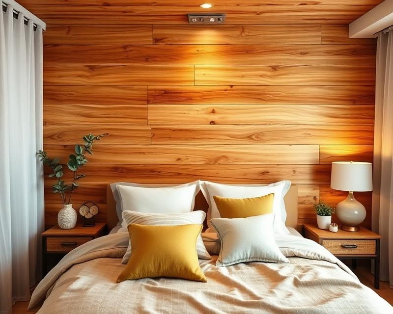 Drewniana ściana w sypialni: inspiracje, materiały i stylizacje